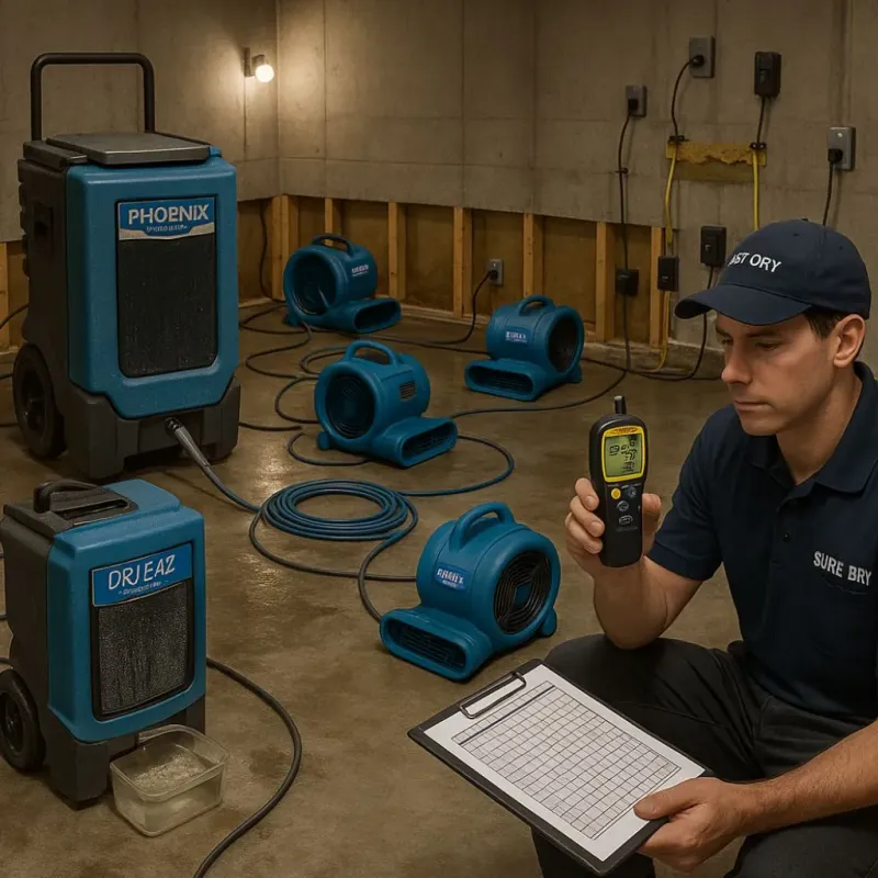 Structural Drying and Dehumidification process in Arlington Heights, WA